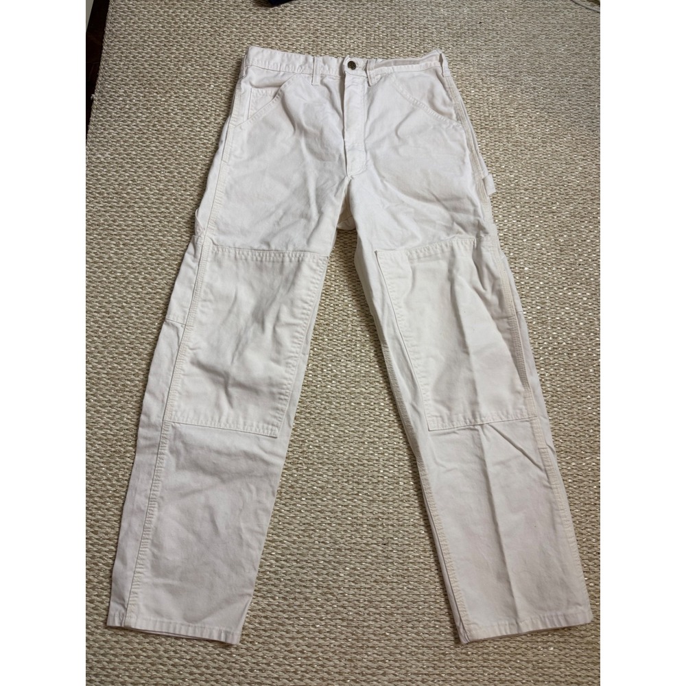 Stan Ray USA Double Knee Carpenter Pants Mens 31x27 White Workwear Straight Leg